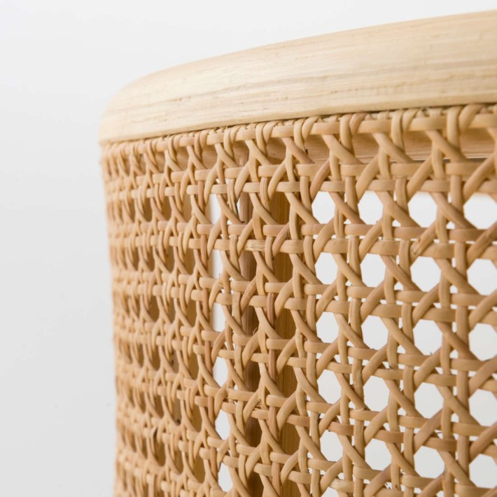 Table basse ronde/chevet TAMBOURIN zoom cannage