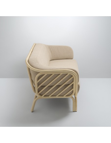 Canapé rotin design BÔA SIMPLE brema sand vue de profil