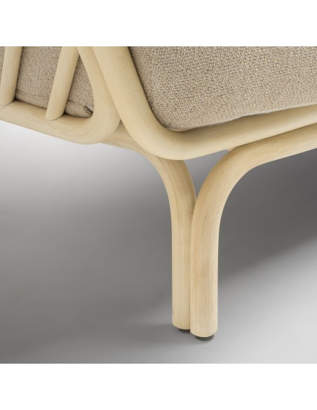 Canapé rotin design BÔA SIMPLE brema sand zoom pied