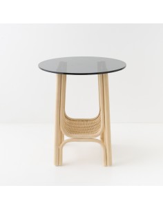 Table basse en rotin pm CORRIDOR avec plateau en verre 2