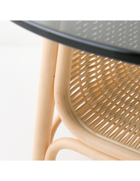 Table basse en rotin gm CORRIDOR avec plateau en verre zoom panier Table basse en rotin gm CORRIDOR avec plateau en verre zoom panier