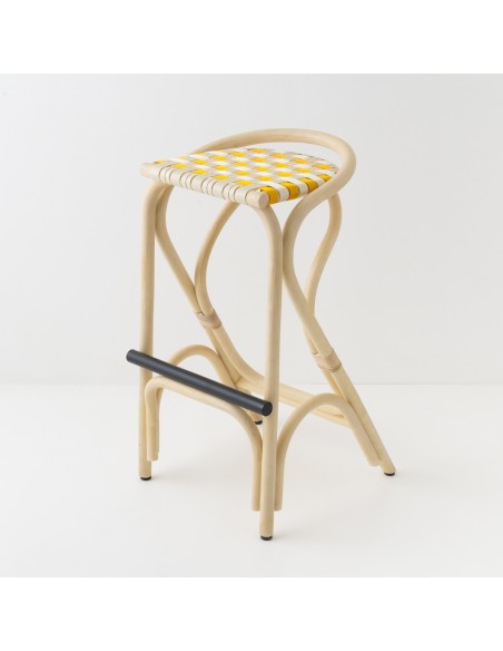 Tabouret de bar en rotin VIRAGE LARGE jaune Tabouret de bar en rotin VIRAGE LARGE jaune