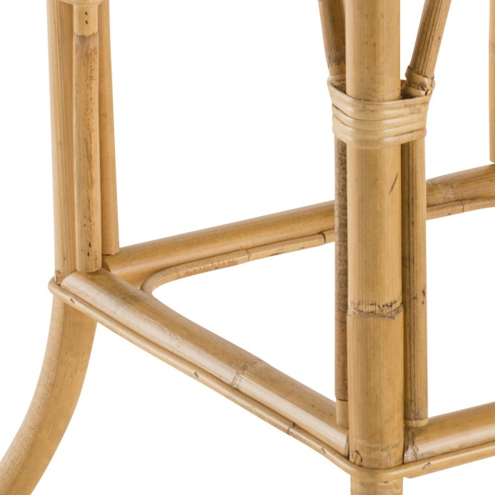 Table en rotin naturel tressé Eugénie détail du pied