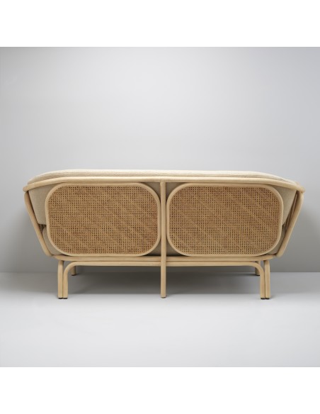 Canapé rotin design BÔA tissu Brema Sand 03 vu de dos