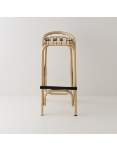 Tabouret de bar en rotin VIRAGE vu de face