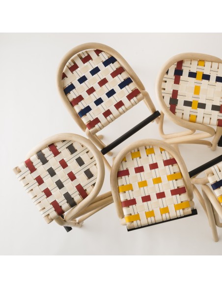 Tabouret de bar rotin VIRAGE avec assises de couleur