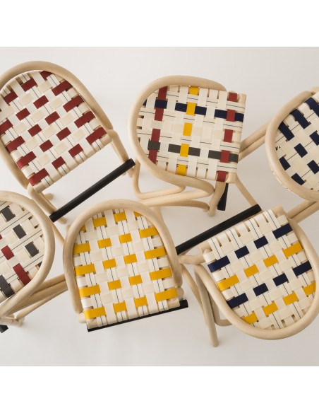 Tabouret de bar rotin VIRAGE avec assises de couleur