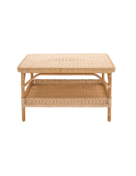 Table basse rotin naturel Nantucket rectangulaire vu de face