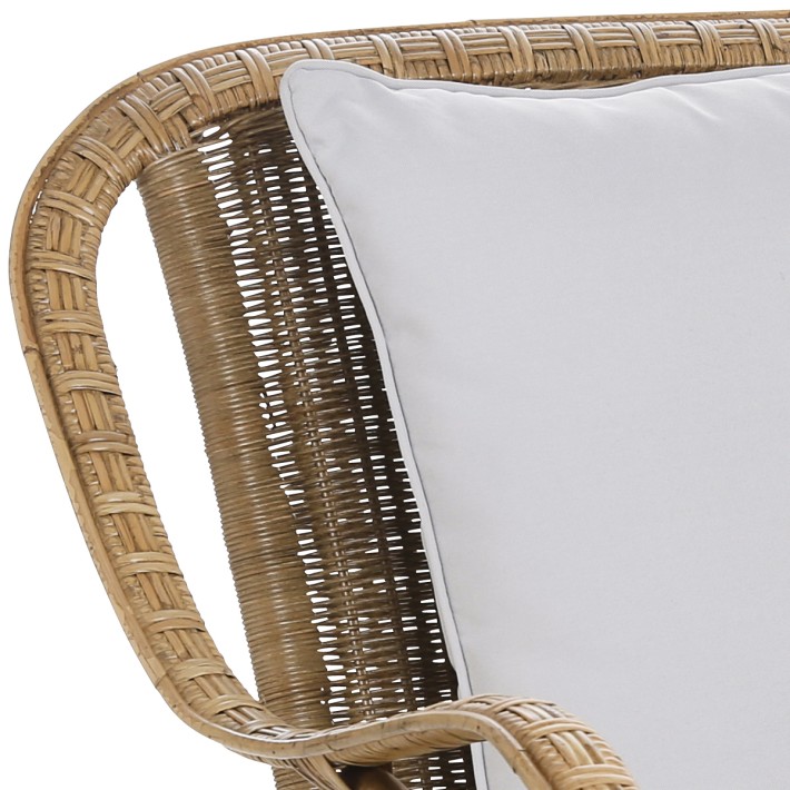 Canapé rotin tressé patiné Nantucket détail dossier