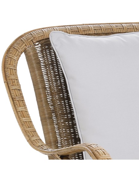 Canapé rotin tressé patiné Nantucket détail dossier