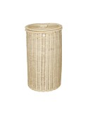 Round natural rattan laundry basket