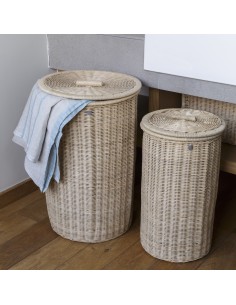 Round natural rattan laundry basket 2