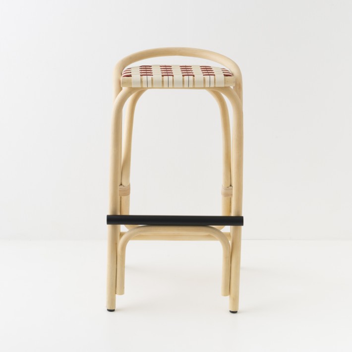 Tabouret de bar VIRAGE LARGE rouge vue avant