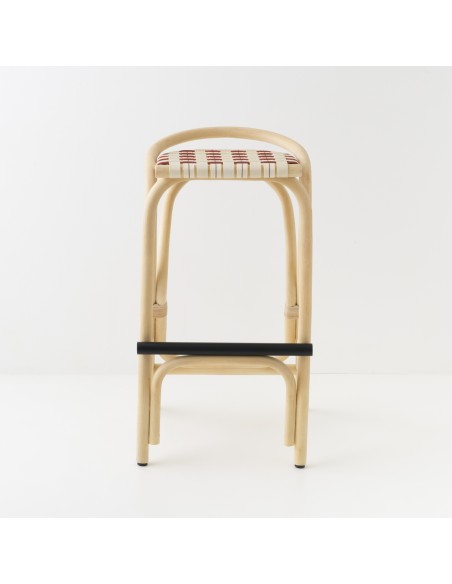 Tabouret de bar VIRAGE LARGE rouge vue avant  Tabouret de bar VIRAGE LARGE rouge vue avant