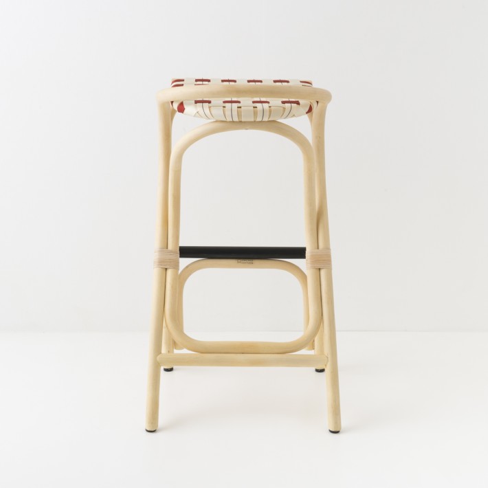 Tabouret de bar VIRAGE LARGE rouge vue arrière