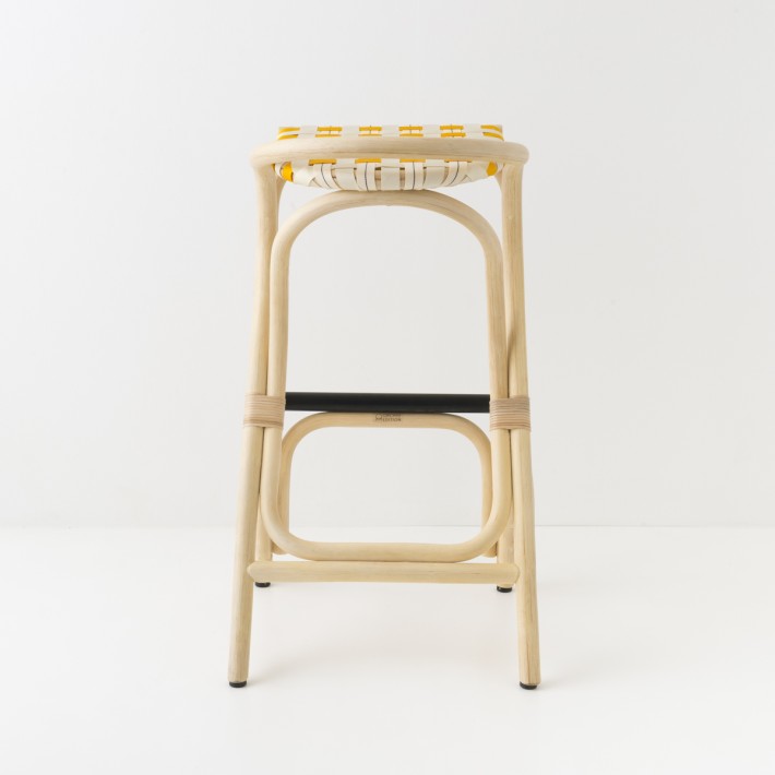 Tabouret de bar VIRAGE LARGE jaune vue arrière
