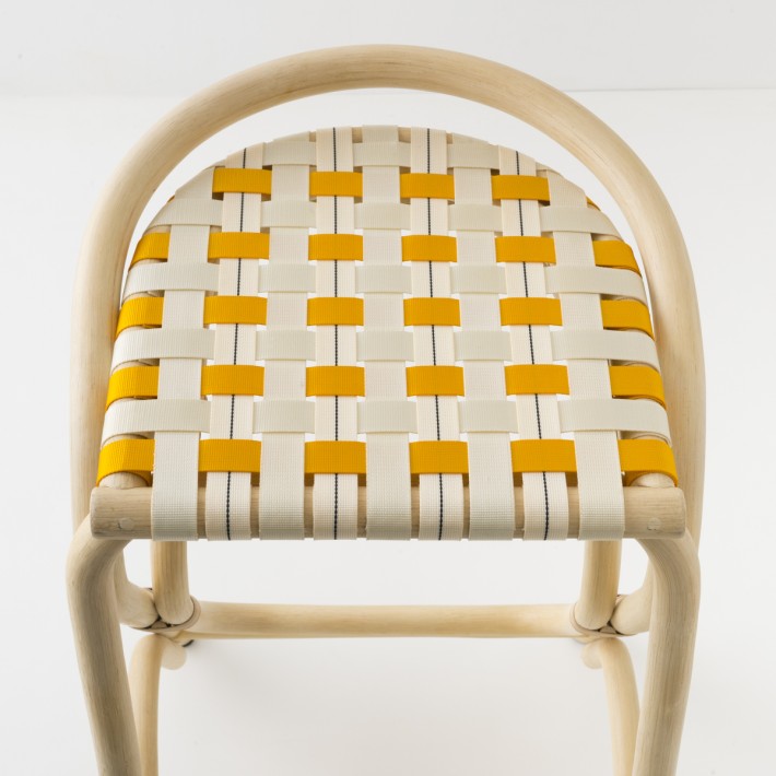 Tabouret de bar VIRAGE LARGE assise jaune