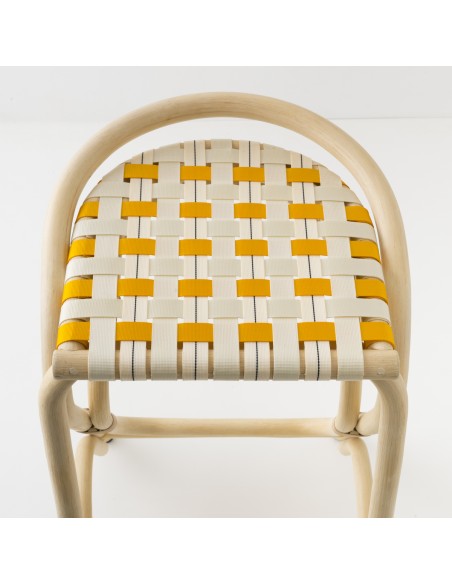 Tabouret de bar VIRAGE LARGE assise jaune Tabouret de bar VIRAGE LARGE assise jaune