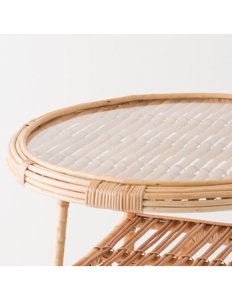 Honorine wicker table - glass diameter 60 Honorine wicker table - glass diameter 60