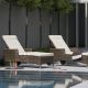 Atoll outdoor sunlounger in Poivre resin