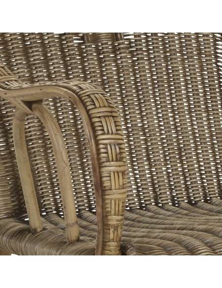 Fauteuil rotin tressé Nantucket détail couleur patine