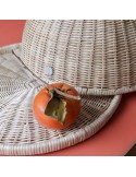 Natural rattan tray with dome cover