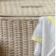 Rectangular natural rattan laundry basket