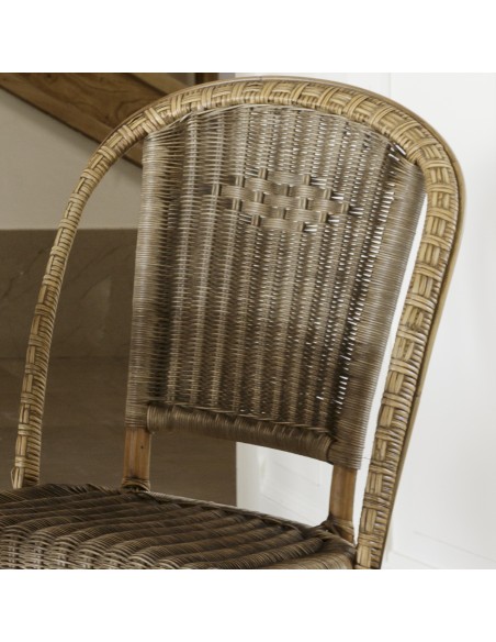 Chaise en rotin tressé et patiné Albertine