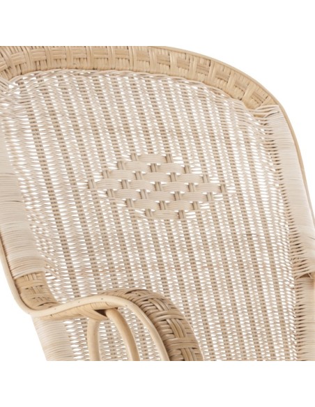 Fauteuil rotin haut dossier Marcel détail du dossier