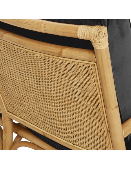 Riviera rattan 3 seater velvet