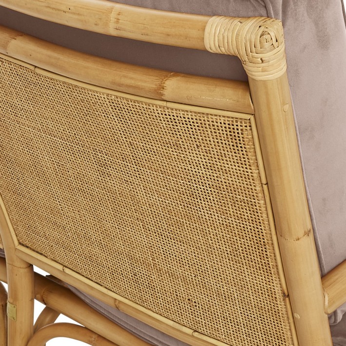 Riviera rattan 3 seater velvet