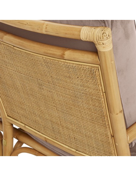 Riviera rattan 3 seater velvet