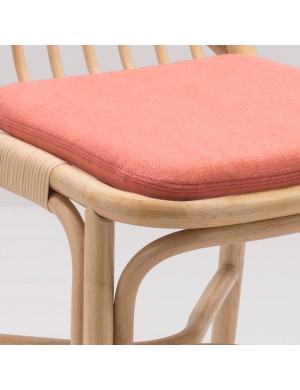 Coussin pour chaise en rotin Sillon tissu rose Capture