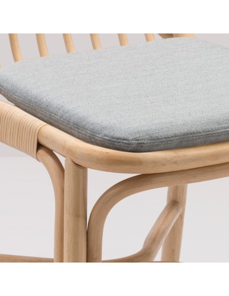 Coussin pour chaise en rotin Sillon tissu gris Medley