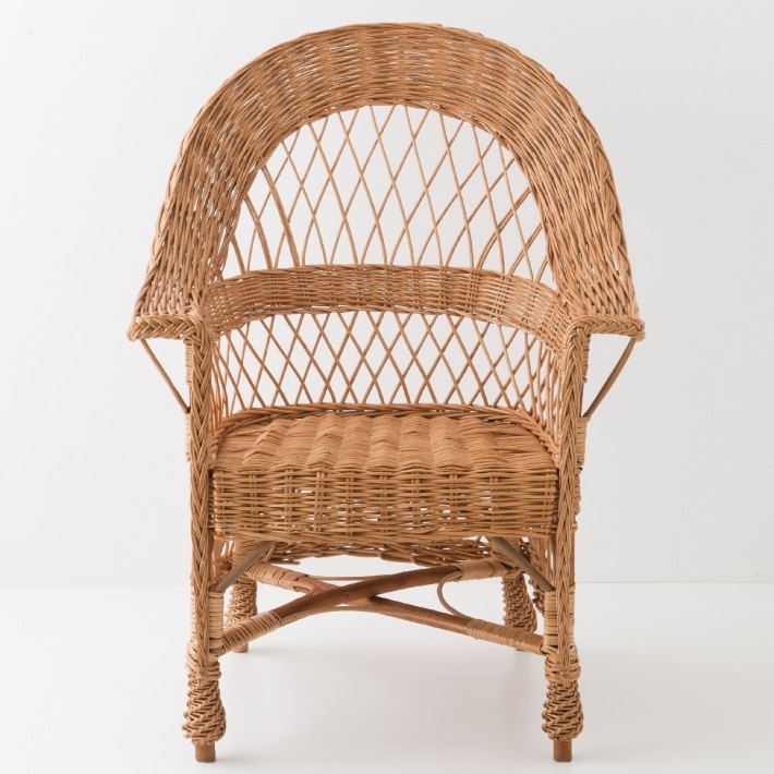 Fauteuil osier naturel Tom sans coussin vue de face