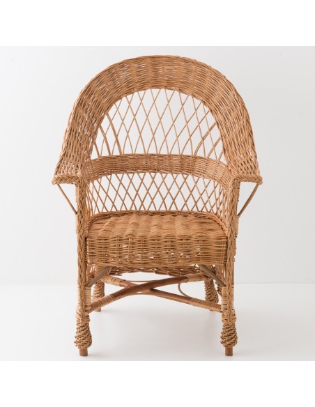 Fauteuil osier naturel Tom sans coussin vue de face Fauteuil osier naturel Tom sans coussin vue de face