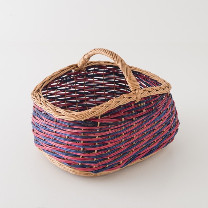 Willow shopping basket blue-pink pattern