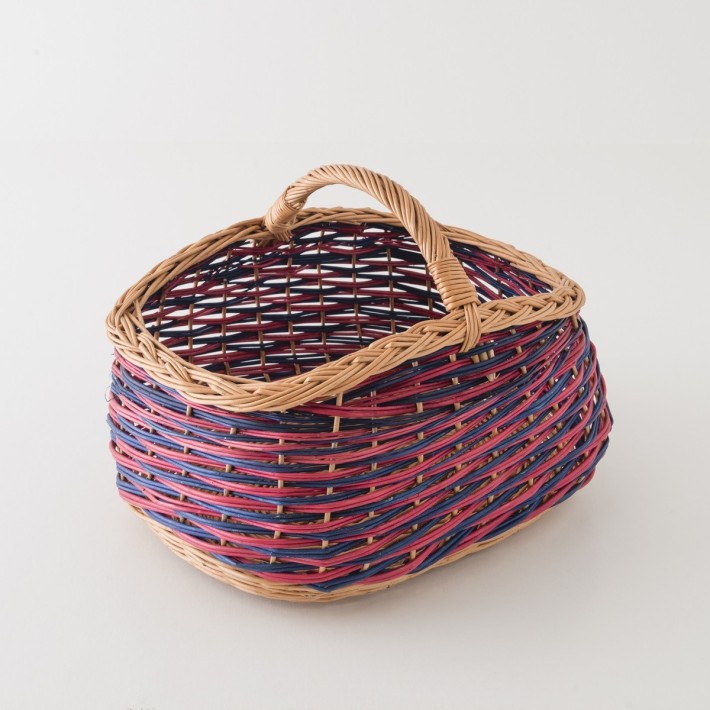 Willow shopping basket blue-pink pattern