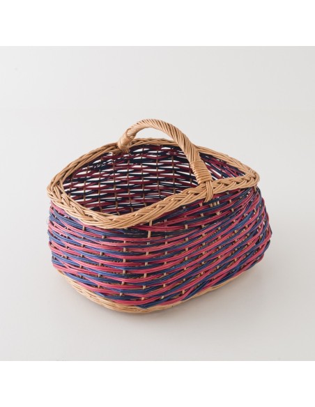Willow shopping basket blue-pink pattern