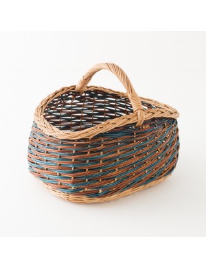 Willow shopping basket blue-pink pattern
