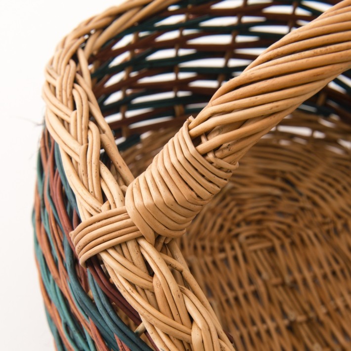 Willow shopping basket blue-pink pattern