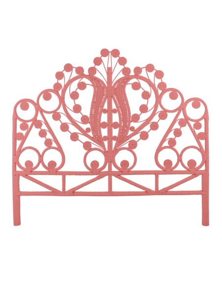 Tête de lit en rotin MAHARAJA laqué rose