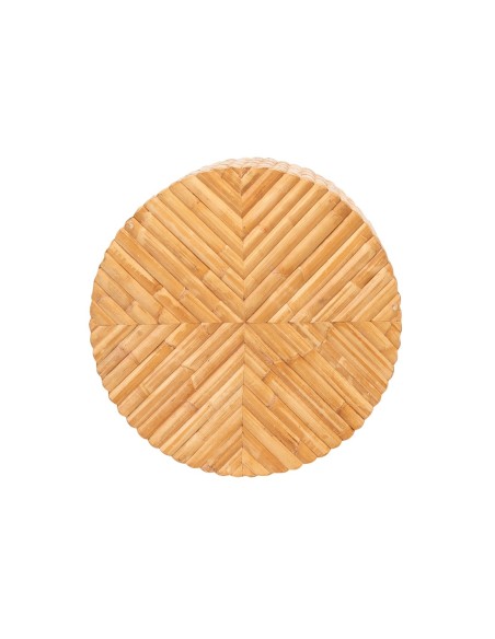 Boucle rattan footstool