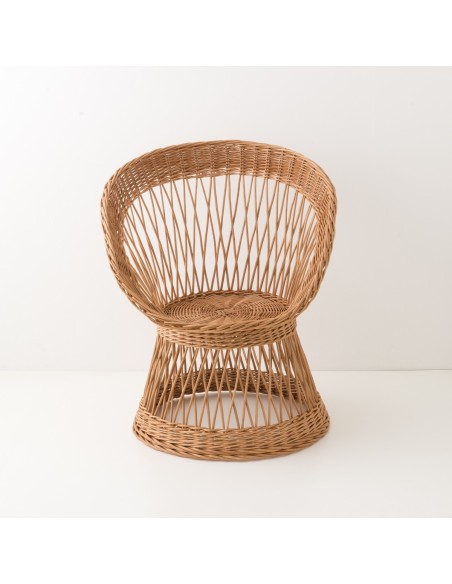 Fauteuil osier Franz de face