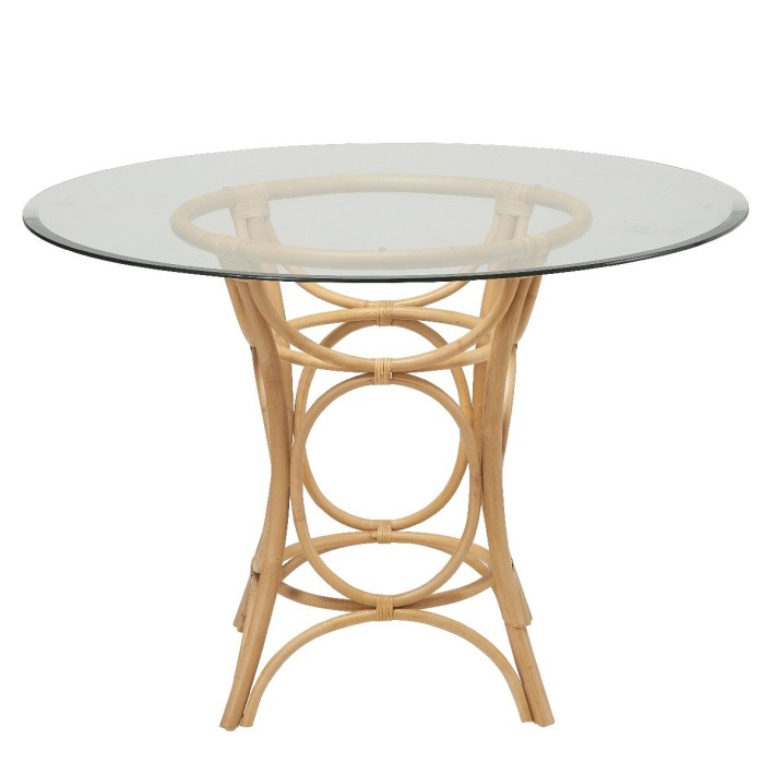 Table rotin ronde Gingko vue de côté