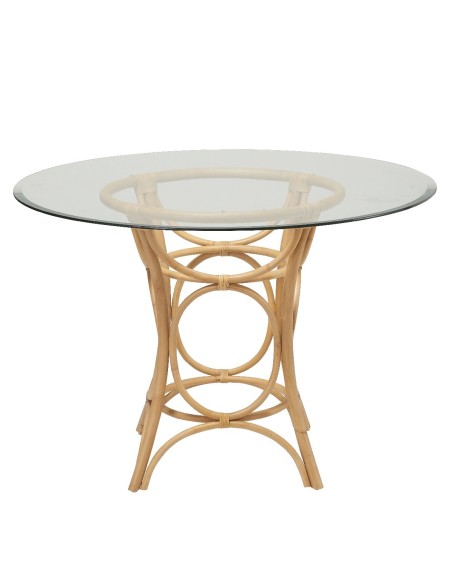 Table rotin ronde Gingko vue de côté