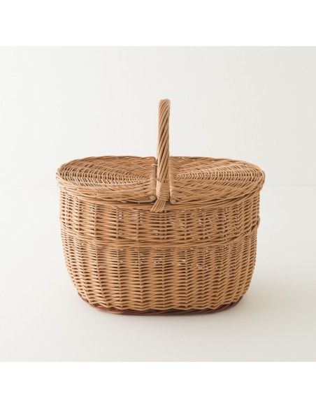 Two-coloured willow shopping basket