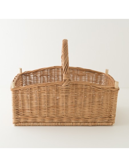Two-coloured willow shopping basket