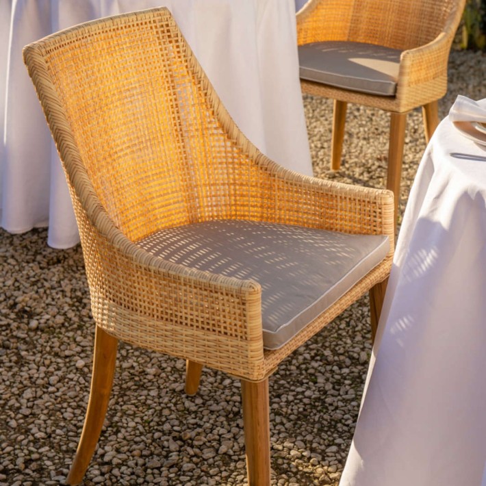 Fauteuil de table en résine Sao Paulo - chaise rotin outdoor KOK