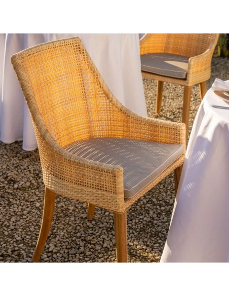 Fauteuil de table en résine Sao Paulo - chaise rotin outdoor KOK